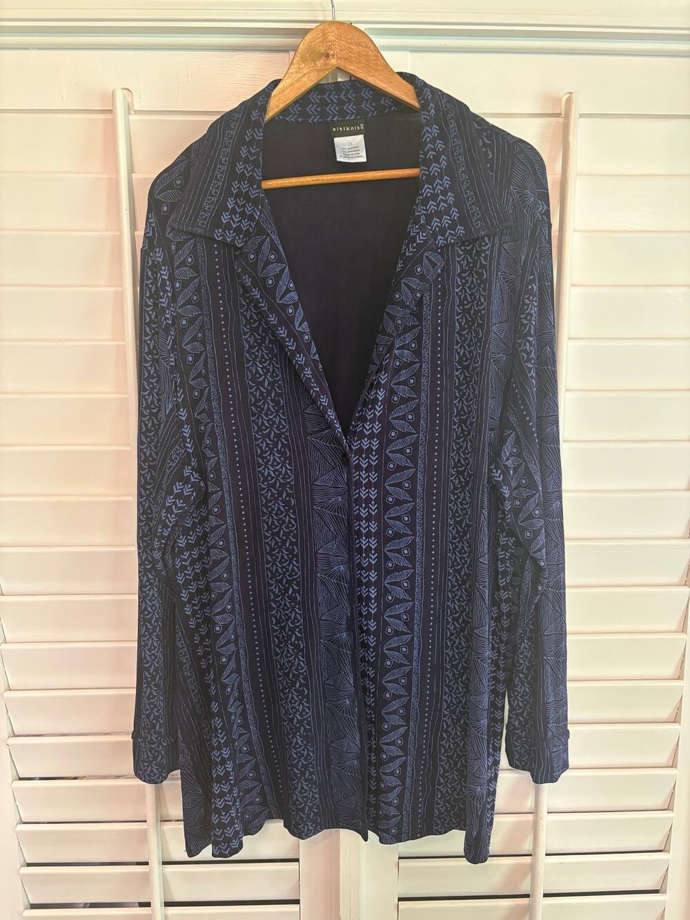 Citiknit Navy Button Down Shirt Size 2X‎